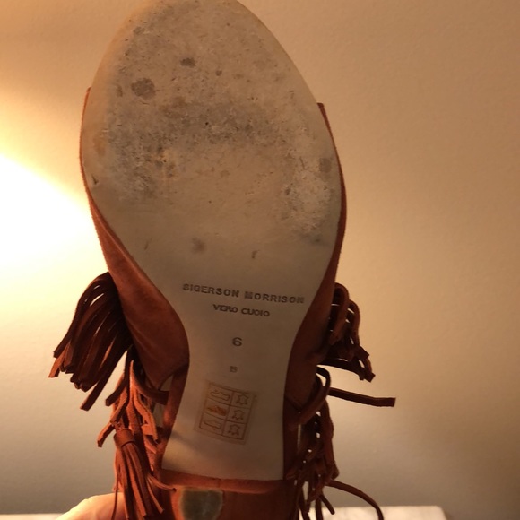 Sigerson Morrison Fringed Smmarita Sandals Rust baby kid suede - Picture 5 of 11